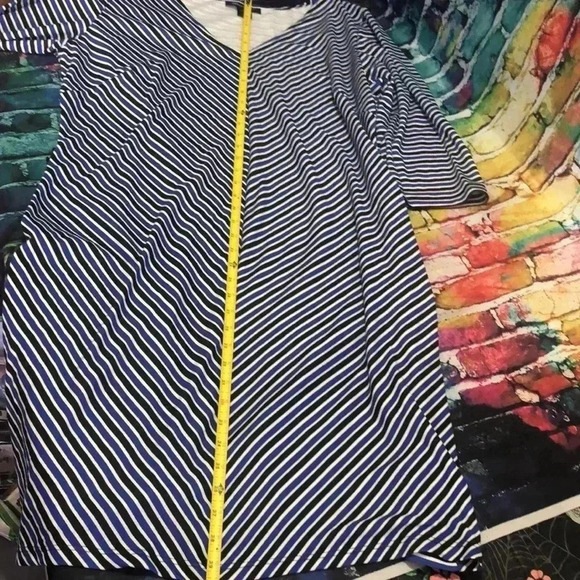 Ashley Stewart plus size dress blue,white,black stripes size 20 - Picture 10 of 11